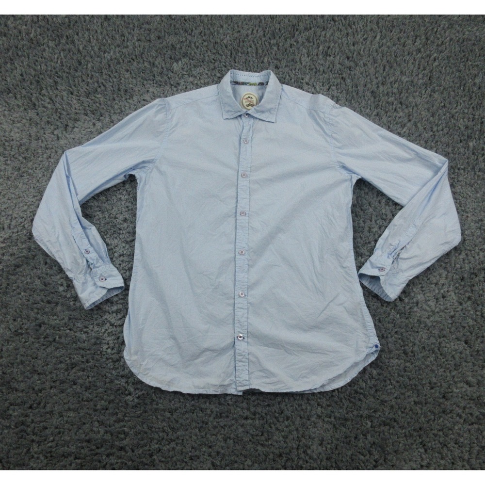 Ganesh Shirt Mens Large Blue For One of Your Lives Long Sleeve Button Up